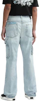 Purchase AMIRI High-Waisted Straight-Leg Jeans with Patch Details - Light Blue. PF23MDF038765