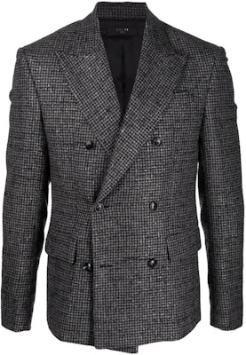 AMIRI 黑色千鳥格雙排扣西裝外套。 MJF034000001 Order AMIRI 黑色千鳥格雙排扣西裝外套。 MJF034000001
