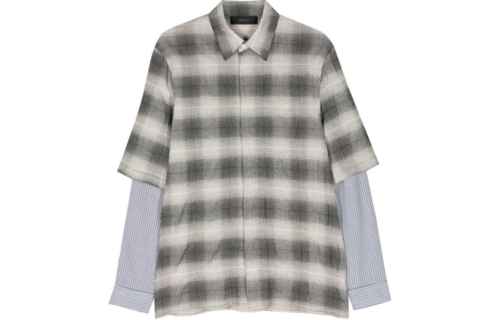 Order アミリ レイヤードチェック オーバーサイズ 長袖シャツ - ブラック AMSTDT1007-001