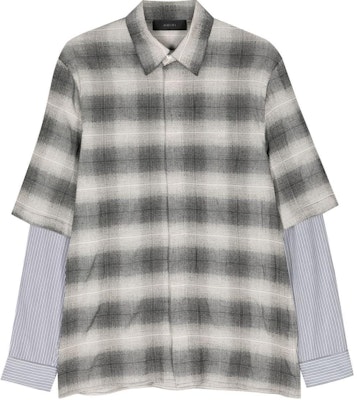 アミリ レイヤードチェック オーバーサイズ 長袖シャツ - ブラック AMSTDT1007-001 Order アミリ レイヤードチェック オーバーサイズ 長袖シャツ - ブラック AMSTDT1007-001