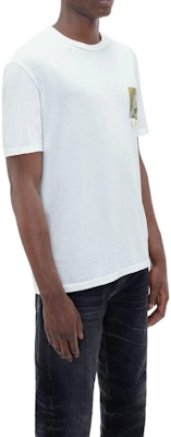 AMIRI 豹紋標誌印花圓領白色T恤 AMJYTE1020-100 Shop AMIRI 豹紋標誌印花圓領白色T恤 AMJYTE1020-100