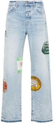 AMIRI 淺藍色拼布直筒割線牛仔褲 AMDNGG1001 Order AMIRI 淺藍色拼布直筒割線牛仔褲 AMDNGG1001