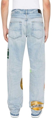 AMIRI 淺藍色拼布直筒割線牛仔褲 AMDNGG1001 Shop AMIRI 淺藍色拼布直筒割線牛仔褲 AMDNGG1001