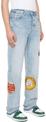 AMIRI 淺藍色拼布直筒割線牛仔褲 AMDNGG1001 Purchase AMIRI 淺藍色拼布直筒割線牛仔褲 AMDNGG1001