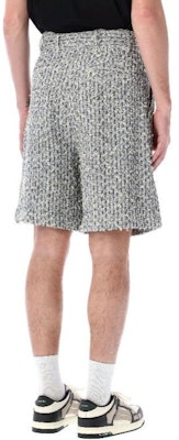 AMIRI Celana Pendek Kasual Tweed Biru Muda High-Waist Elastis Wanita. AMSHFO1002-TASHLEYBLU Lookbook AMIRI Celana Pendek Kasual Tweed Biru Muda High-Waist Elastis Wanita. AMSHFO1002-TASHLEYBLU