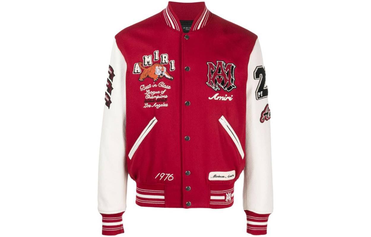 AMIRI  Logo Print Drop Shoulder Button Jacket Red PF23MOS003610