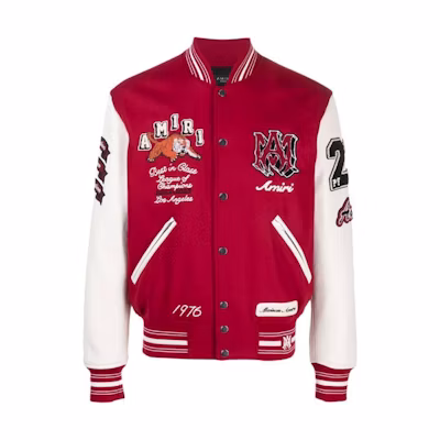 AMIRI Logo Print Drop Shoulder Button Jacket Red PF23MOS003610