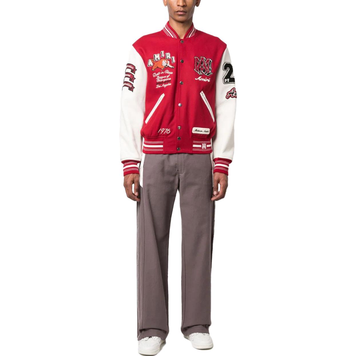 Lookbook AMIRI 紅色標誌印花寬肩扣式外套 PF23MOS003610