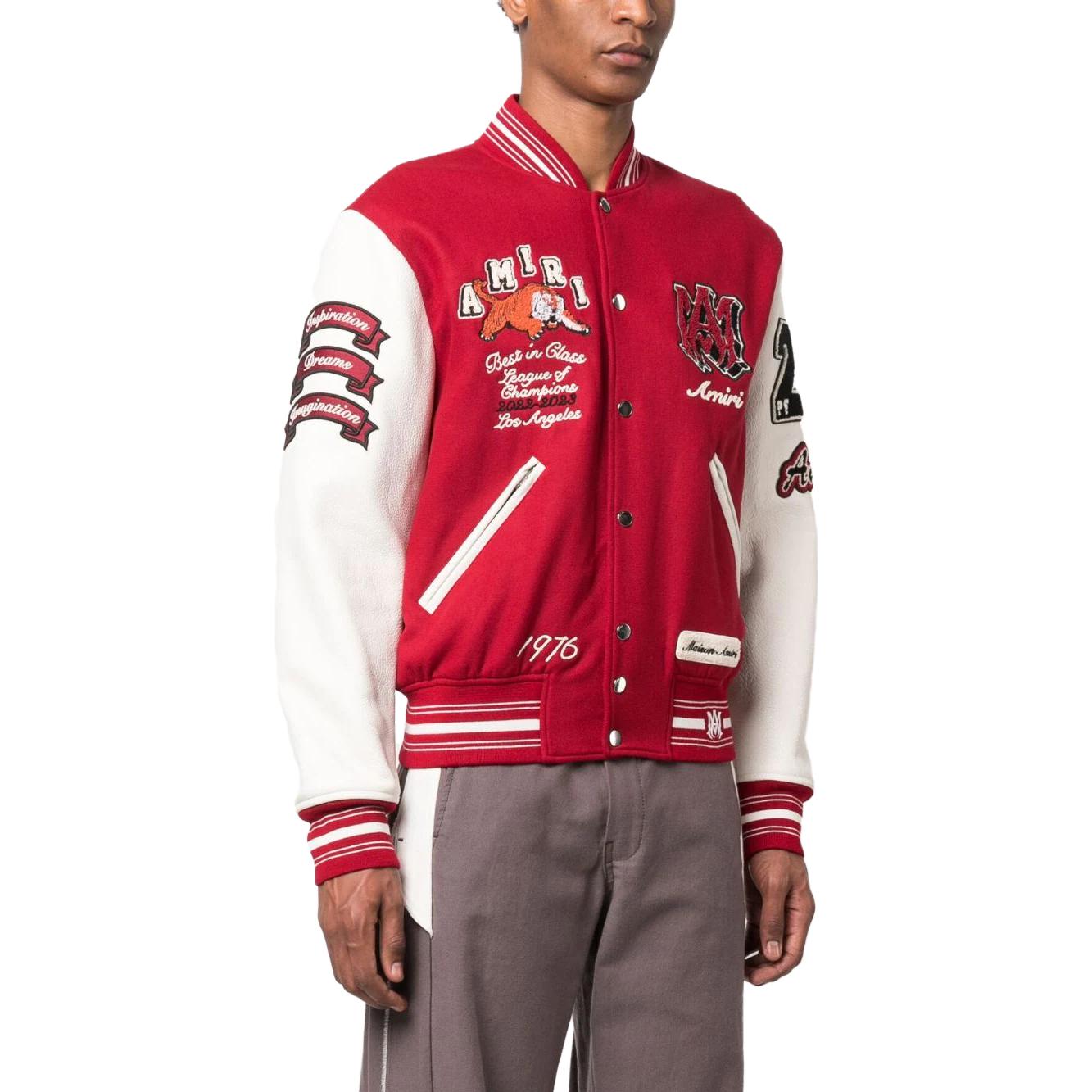 Purchase AMIRI 紅色標誌印花寬肩扣式外套 PF23MOS003610