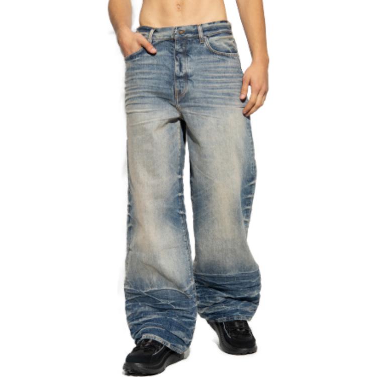 Purchase AMIRI 寬鬆直筒藍色休閒牛仔褲 AW23MDF007-875