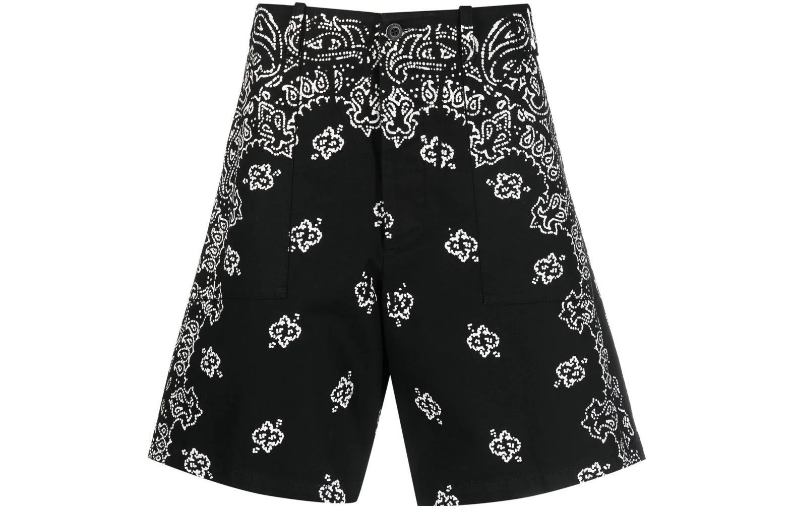 AMIRI  Patterned High-Waisted Shorts Black. PF22MPB008001