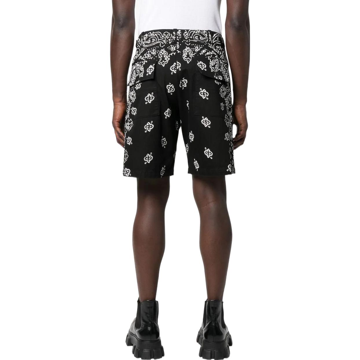 Shop AMIRI 黑色高腰圖案短褲. PF22MPB008001