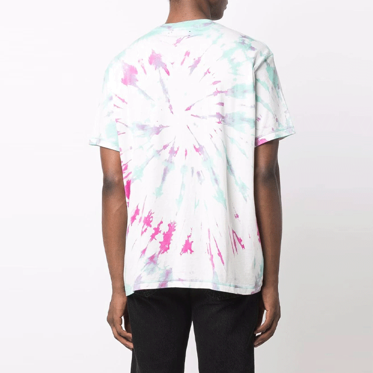 Shop AMIRI 粉色綁染圖案短袖圓領T恤 MJLT007-349
