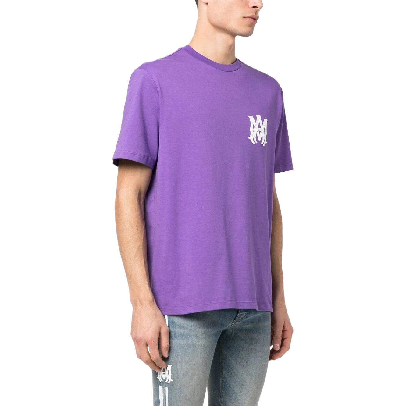 Purchase AMIRI Ungu Grafik Berkolar Bulat Baju-T Lengan Pendek. PS23MJL015-510