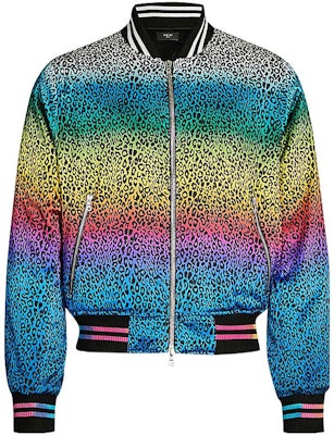 AMIRI 彩虹豹紋印花絲質飛行夾克 多彩款 MOBOMSLR Order AMIRI 彩虹豹紋印花絲質飛行夾克 多彩款 MOBOMSLR