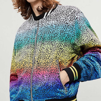 AMIRI 彩虹豹紋印花絲質飛行夾克 多彩款 MOBOMSLR Purchase AMIRI 彩虹豹紋印花絲質飛行夾克 多彩款 MOBOMSLR
