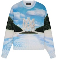 AMIRI Scenic Letter Intarsia Knit Sweater Blue. SS23MKL011-900 AMIRI Scenic Letter Intarsia Knit Sweater Blue. SS23MKL011-900