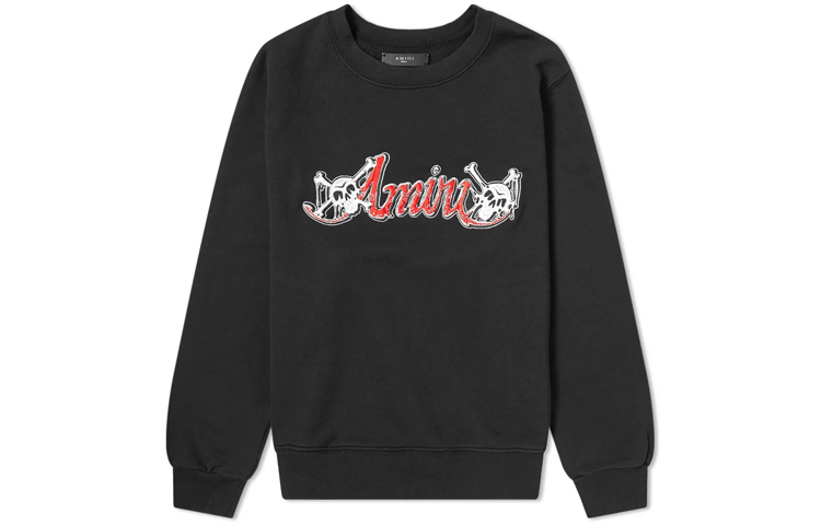 AMIRI  Skull Print Crewneck Sweatshirt Black S0M02158TE-BLK
