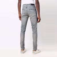 Shop AMIRI 修身版復古水洗藍牛仔褲 XMD002-408