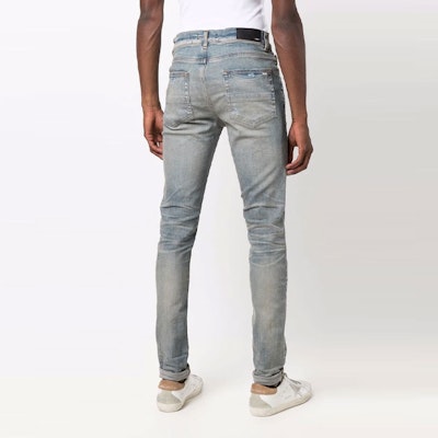 AMIRI 修身版復古水洗藍牛仔褲 XMD002-408 Shop AMIRI 修身版復古水洗藍牛仔褲 XMD002-408