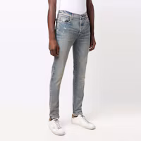 Purchase AMIRI 修身版復古水洗藍牛仔褲 XMD002-408