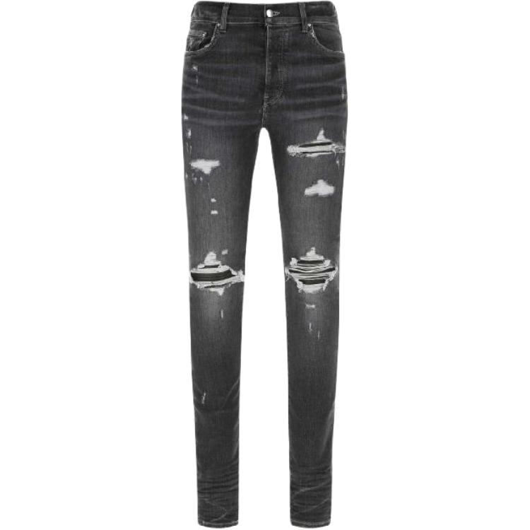 AMIRI  Solid Color Distressed Grey Jeans PS22MDS199DSI030