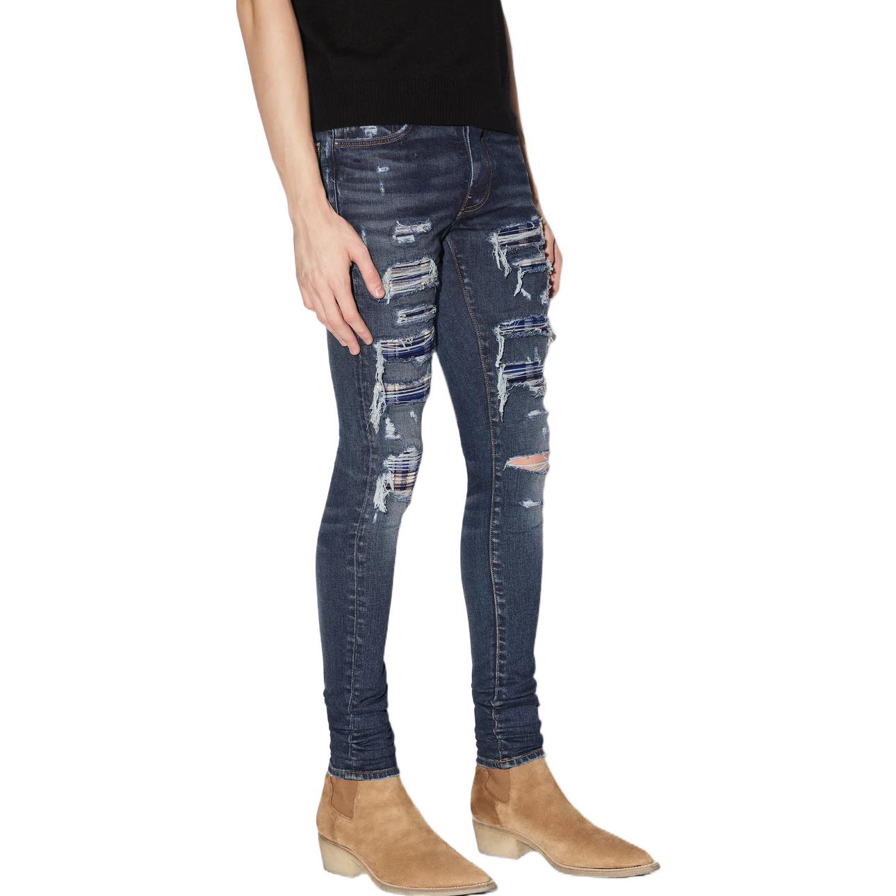 Purchase AMIRI 無地スリムフィットミッドライズリブドジーンズ PS22MDS150-403