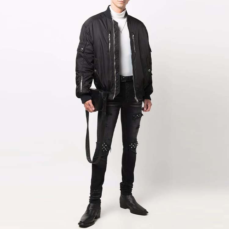 AMIRI  Solid Distressed Skinny Jeans Black MDS049-023 圖 3