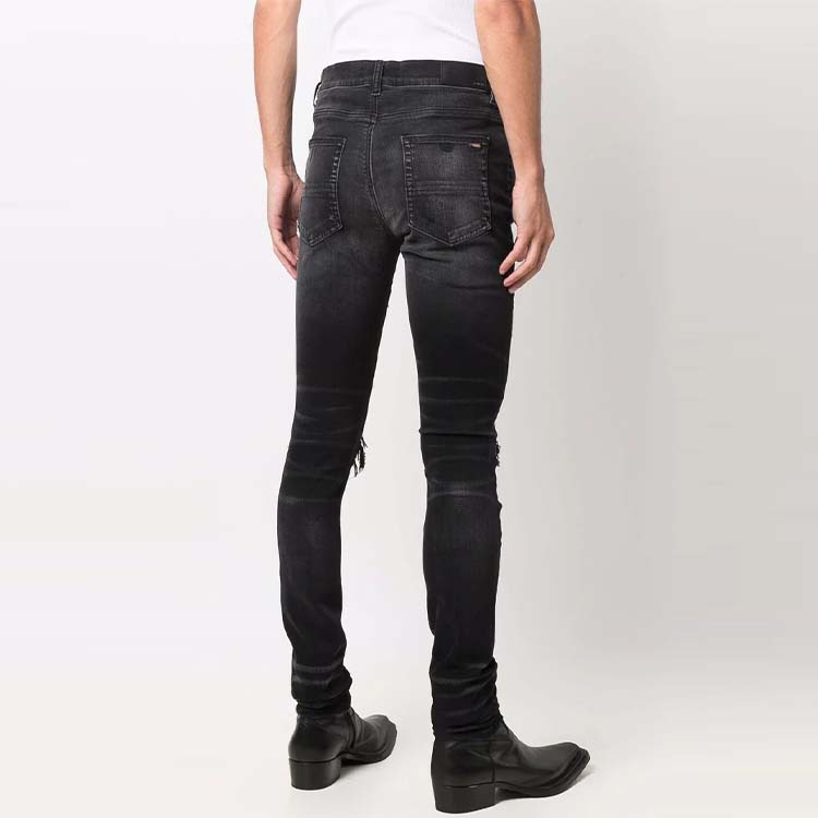 AMIRI  Solid Distressed Skinny Jeans Black MDS049-023 圖 4