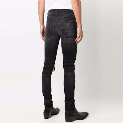 アミリ ソリッド ダメージ スキニージーンズ ブラック MDS049-023 Shop アミリ ソリッド ダメージ スキニージーンズ ブラック MDS049-023