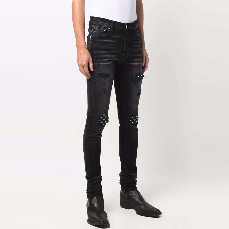 AMIRI  Solid Distressed Skinny Jeans Black MDS049-023 圖 5