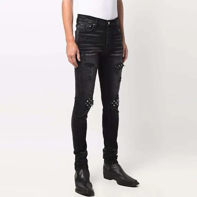 アミリ ソリッド ダメージ スキニージーンズ ブラック MDS049-023 Purchase アミリ ソリッド ダメージ スキニージーンズ ブラック MDS049-023