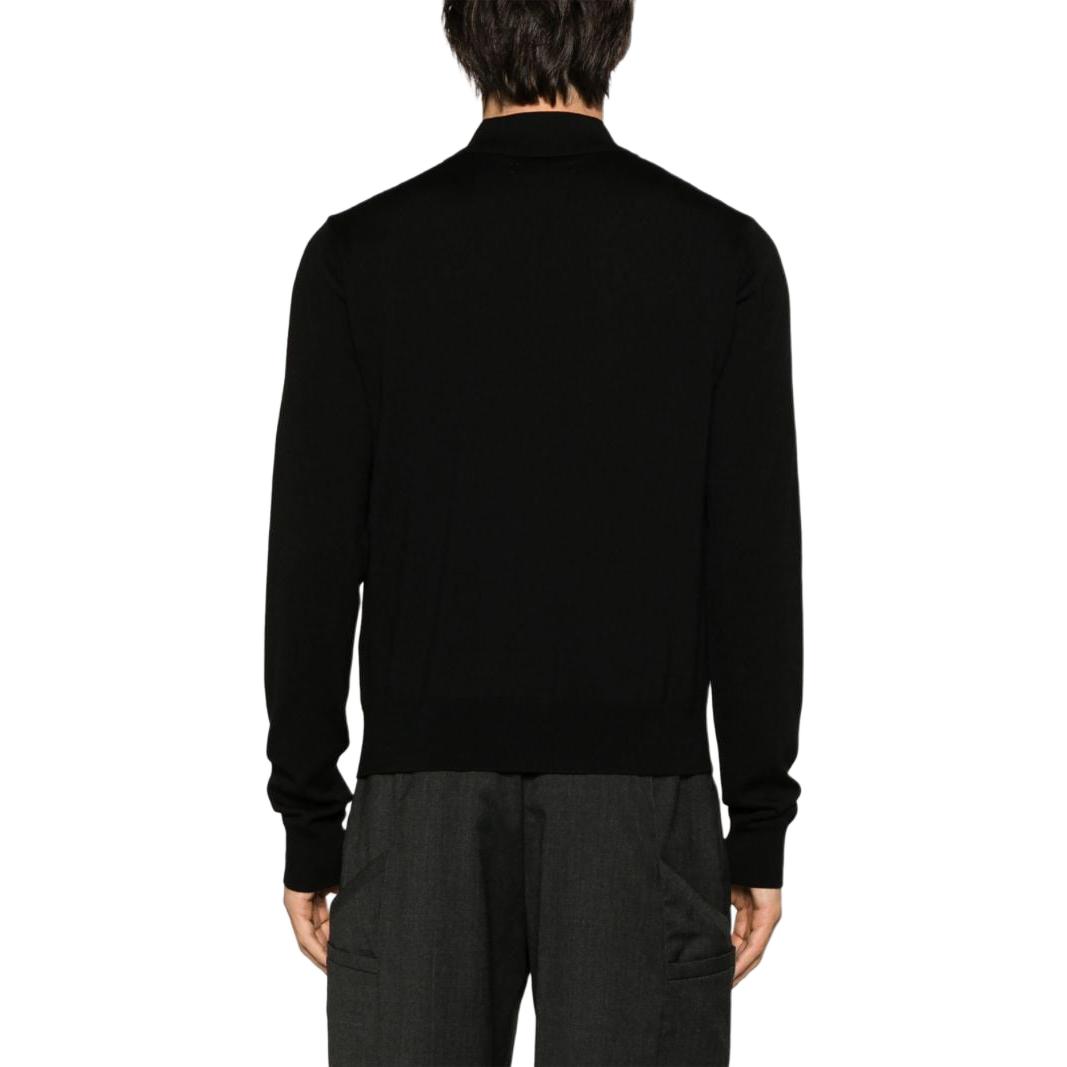 Shop AMIRI 條紋黑色長袖針織開襟毛衣外套。 AW23MKS007-001