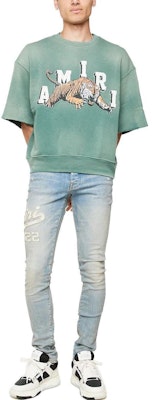 AMIRI 復古圓領短袖T恤 綠色 PF23MJG017-310 Shop AMIRI 復古圓領短袖T恤 綠色 PF23MJG017-310