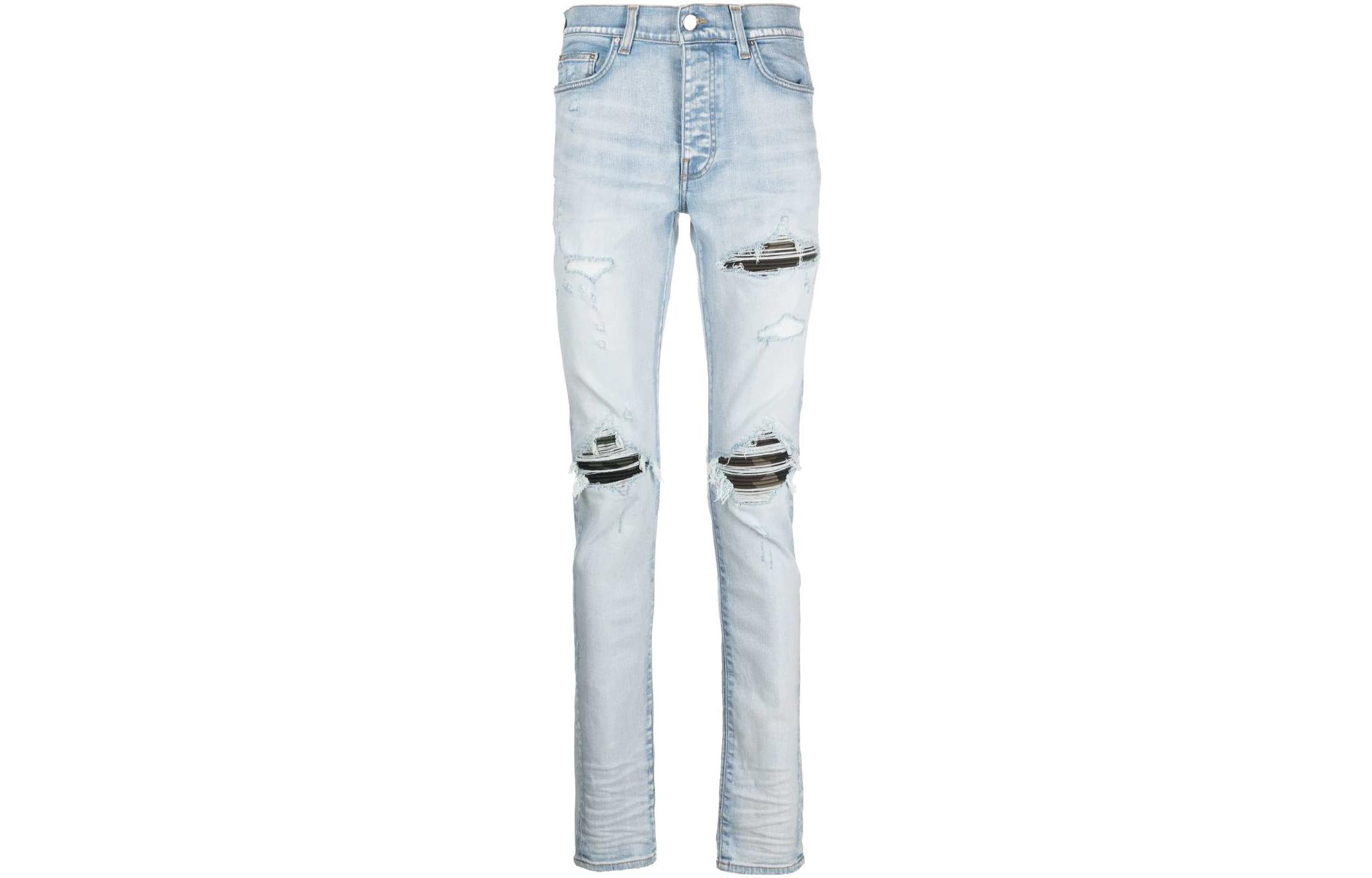 AMIRI  Washed Distressed Slim Straight Jeans. PF22MDS025D485