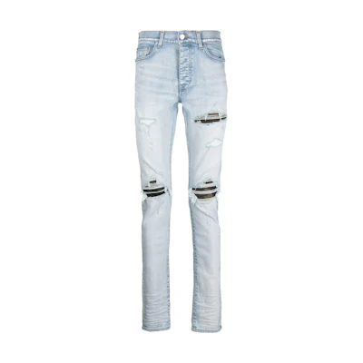 AMIRI Washed Distressed Slim Straight Jeans. PF22MDS025D485