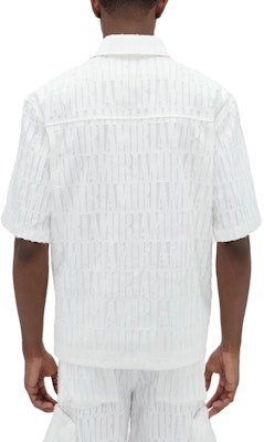 AMIRI 白色短袖立領鈕扣前襟 Polo 衫. PF23MSS035-100 Shop AMIRI 白色短袖立領鈕扣前襟 Polo 衫. PF23MSS035-100