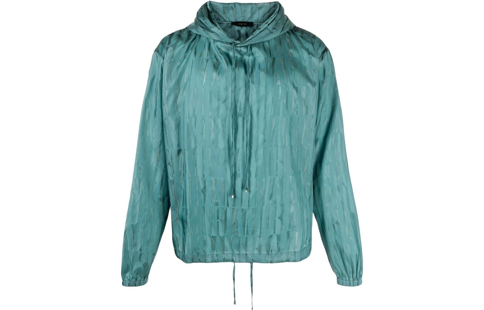AMIRI All-Over Logo Hoodie Blue Green Long Sleeve Casual Wear SS23MOS043-439