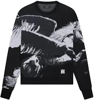 AMIRI All-Over Print Crewneck Long Sleeve Sweatshirt Black () SS23MKL004-001 AMIRI All-Over Print Crewneck Long Sleeve Sweatshirt Black () SS23MKL004-001