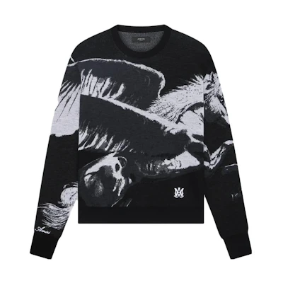 AMIRI All-Over Print Crewneck Long Sleeve Sweatshirt Black () SS23MKL004-001