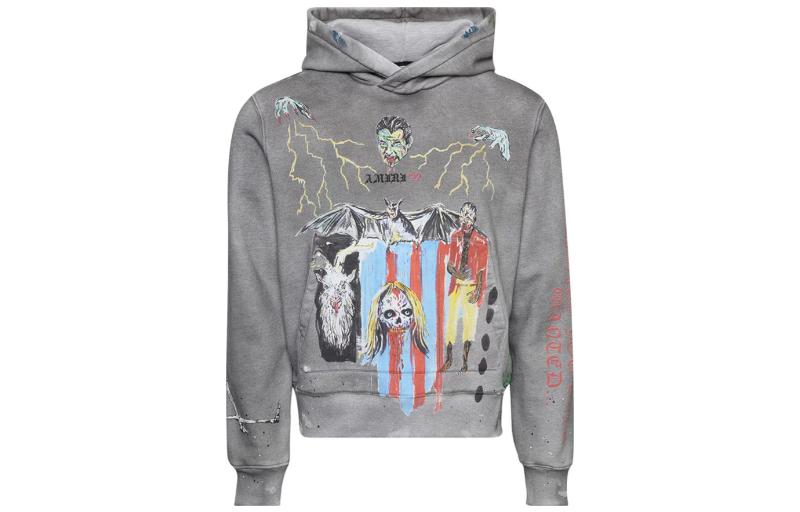 AMIRI Anime Graphic Hoodie Long Sleeve Grey AW22MJG200-032