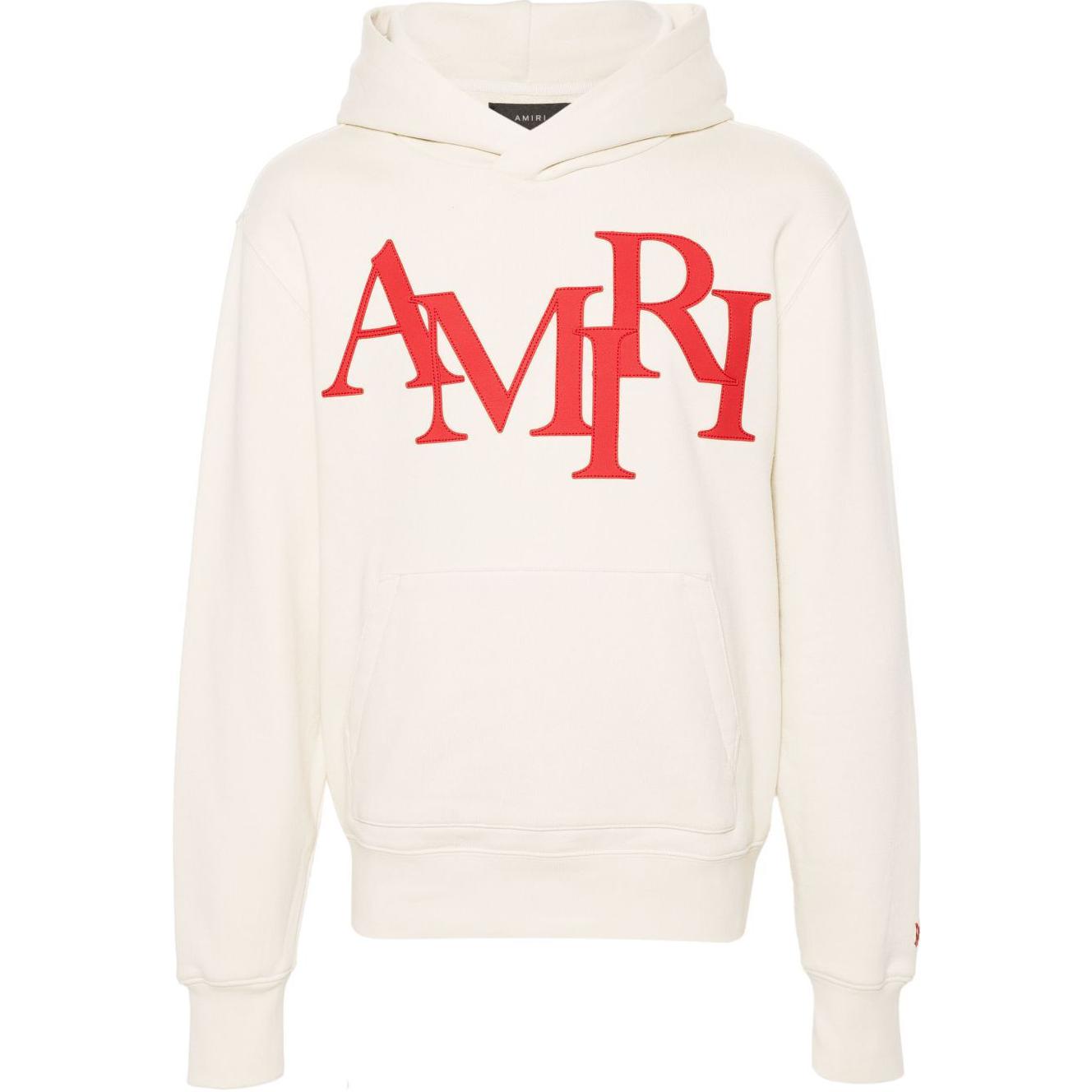 AMIRI Applique Logo Textured Knit Hoodie Men’s Light Beige AMJYHD1052-BEIGE