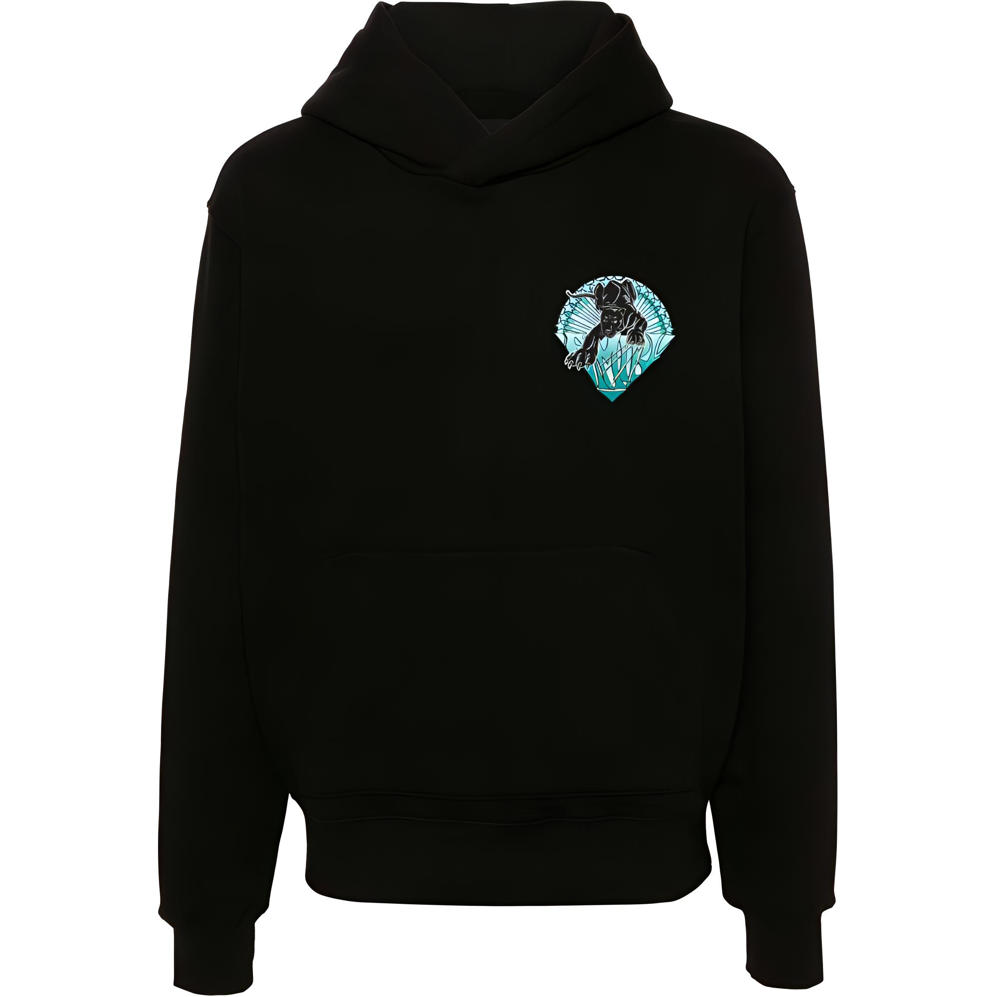 AMIRI Black Animal Print Hoodie Long Sleeve AMJYHD1055-BLACK