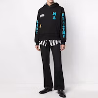 Lookbook AMIRI 黑色棉質羅紋標章連帽衫 MJGH001-001