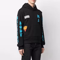 Purchase AMIRI 黑色棉質羅紋標章連帽衫 MJGH001-001