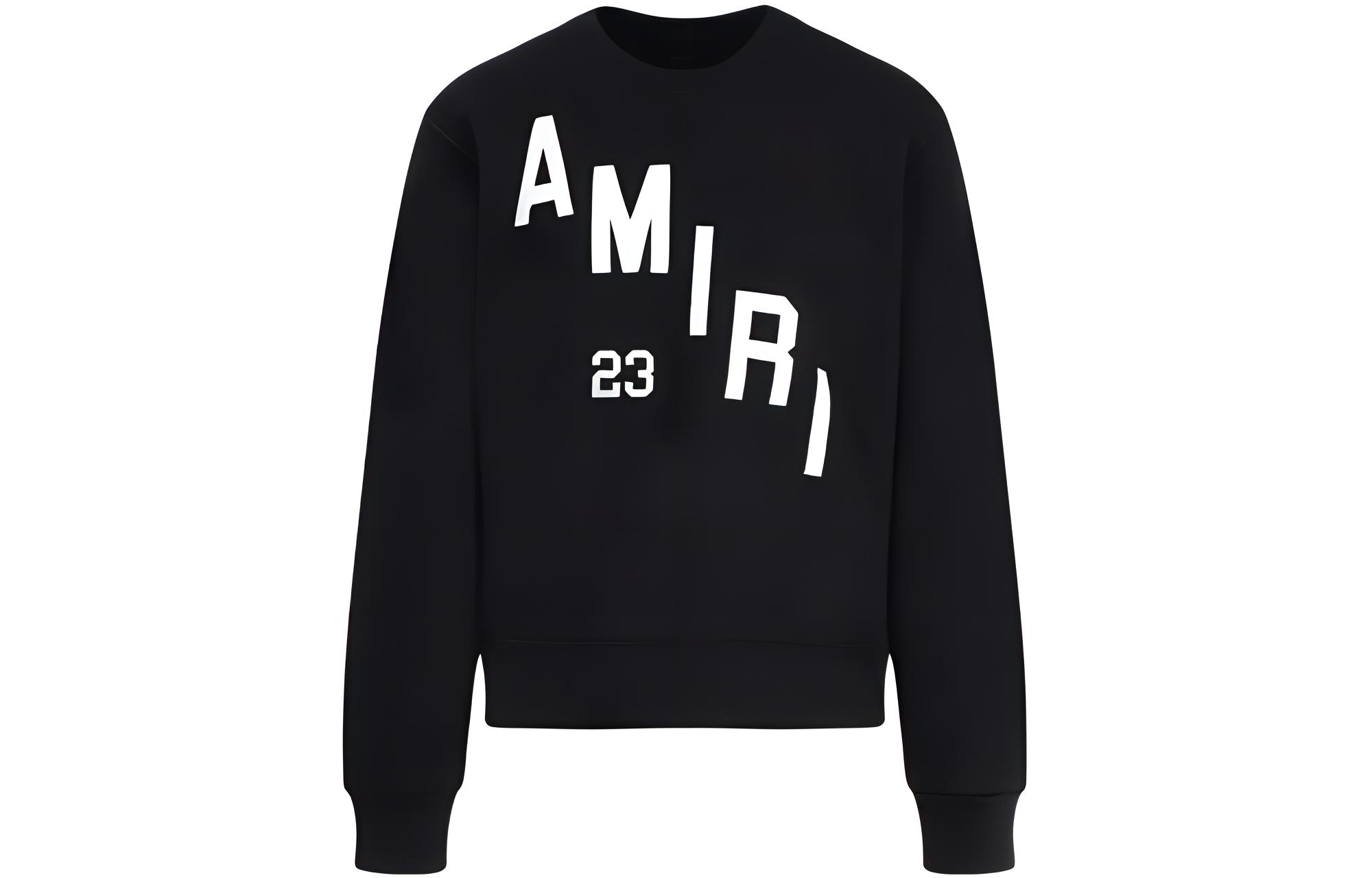 AMIRI Black Crewneck Letter Print Long Sleeve Sweatshirt AW23MJG023-001