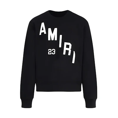 AMIRI Black Crewneck Letter Print Long Sleeve Sweatshirt AW23MJG023-001