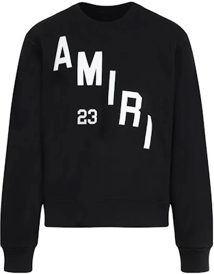 AMIRI Black Crewneck Letter Print Long Sleeve Sweatshirt AW23MJG023-001 Order AMIRI Black Crewneck Letter Print Long Sleeve Sweatshirt AW23MJG023-001