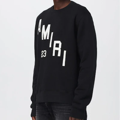 AMIRI Black Crewneck Letter Print Long Sleeve Sweatshirt AW23MJG023-001 Purchase AMIRI Black Crewneck Letter Print Long Sleeve Sweatshirt AW23MJG023-001