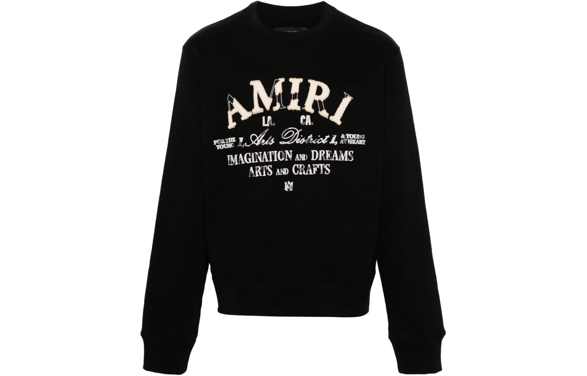 AMIRI Black Crewneck Long Sleeve Sweatshirt with Logo Print AMJYCW1001-001